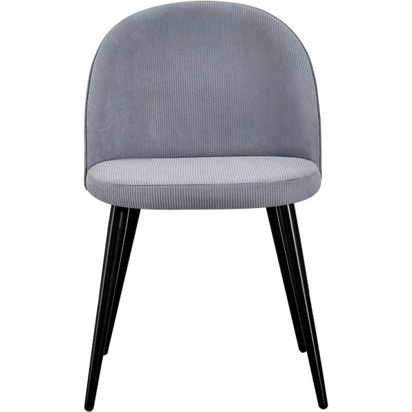 Chaise de salle  manger Alice - Velours ctel noir/gris clair