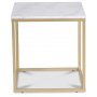 Accent soffbord 50 - Vit marmor / Matt mssing