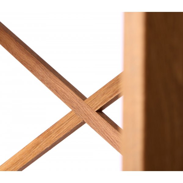 Bibliothque X en chne huil