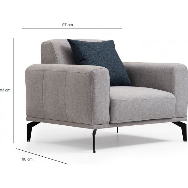 Nikea fåtölj - Ljusgrå Nikea fåtölj - Ljusgrå