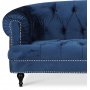 Chesterfield Oxford 3-sits soffa - Bl sammet