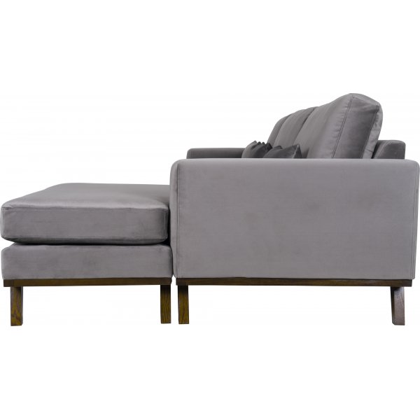 Divansoffa i grått sammet - Copenhagen + Fläckborttagare för möbler Divansoffa i grått sammet - Copenhagen + Fläckborttagare för möbler