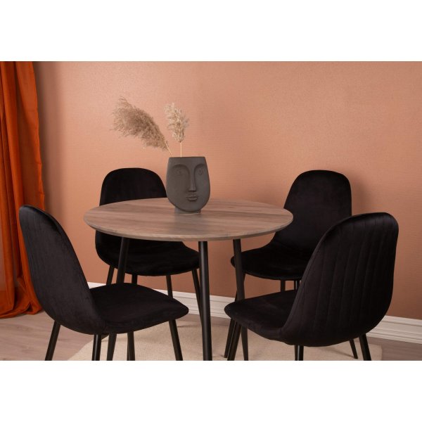 Smokey ronde eettafel 80 cm - Grijs + Meubelpoten