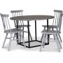 Sintorp matgrupp, runt matbord 115 cm inkl 4 st Orust pinnstolar - Betong (Laminat)