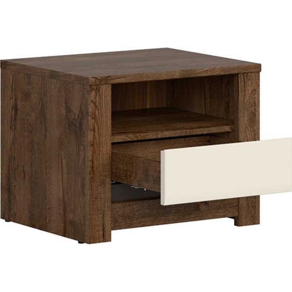 Table de chevet Ruso - Chêne/blanc perle Table de chevet Ruso - Chêne/blanc perle