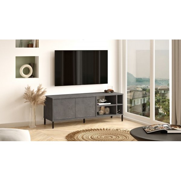 Luvio TV-bänk 8 - Silver Luvio TV-bänk 8 - Silver
