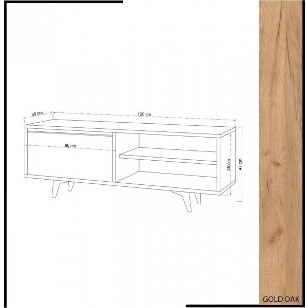 Banc multimédia Maku - Chêne/blanc Banc multimédia Maku - Chêne/blanc