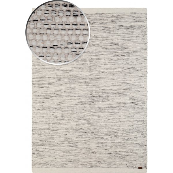 Tapis tufté en laine tissé main Blanc/Noir Tapis tufté en laine tissé main Blanc/Noir