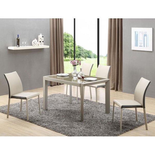 Cadence matbord 122-182 cm - Ljusbrun/beige