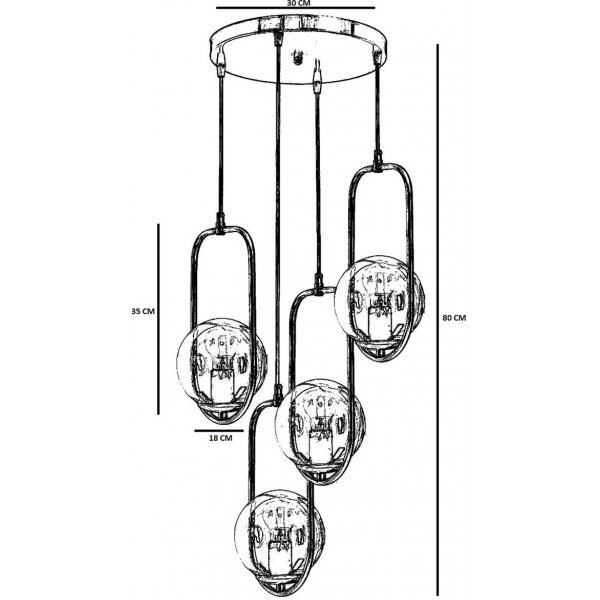 Helper taklampa 4 - Vit/koppar Helper taklampa 4 - Vit/koppar