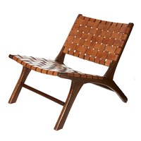 Fåtölj Pixie Safari - Cognacs skinn i sadelgjord / Teak Fåtölj Pixie Safari - Cognacs skinn i sadelgjord / Teak
