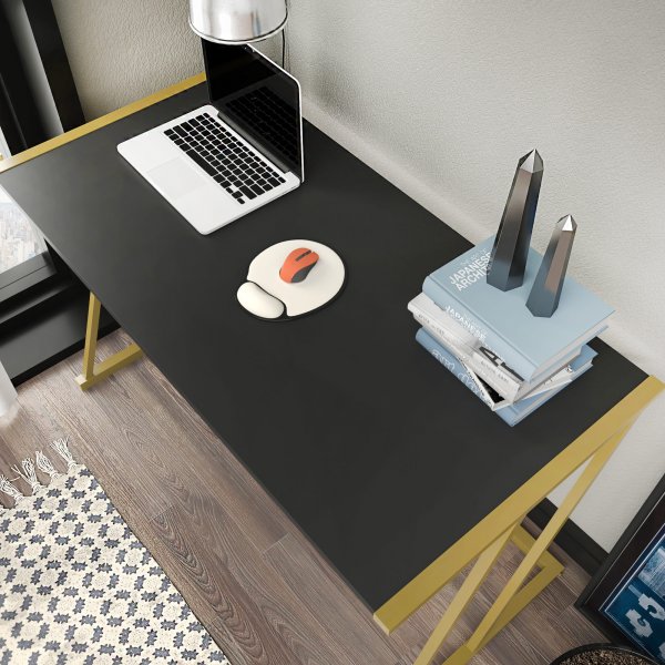 Bureau Adélaïde 114 x 60 cm - Or/anthracite Bureau Adélaïde 114 x 60 cm - Or/anthracite