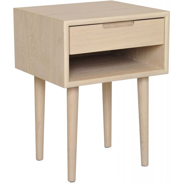 Emma nachtkastje - Wit gepigmenteerd eikenfineer