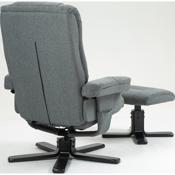 Relaxfauteuil met voetenbank grijs - Oslo Relaxfauteuil met voetenbank grijs - Oslo