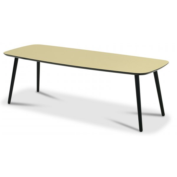 Beat soffbord rektangulrt 140 x 55 cm - Borstad mssing/svart
