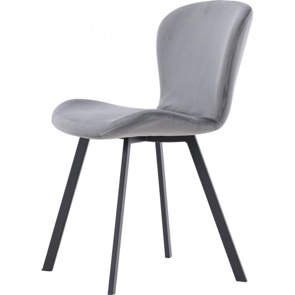 Chaise de salle  manger Lilja - Velours gris/noir