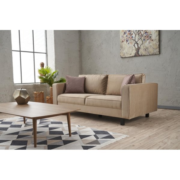 Canapé 2 places Kale - Velours crème Canapé 2 places Kale - Velours crème