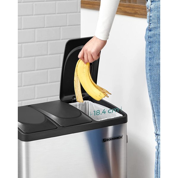 Maiken afvalbak 54 l - Zilver/zwart Maiken afvalbak 54 l - Zilver/zwart