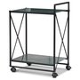 Serveringsvagn Paladium 58 x 40 cm - Svart / Grnt marmorglas