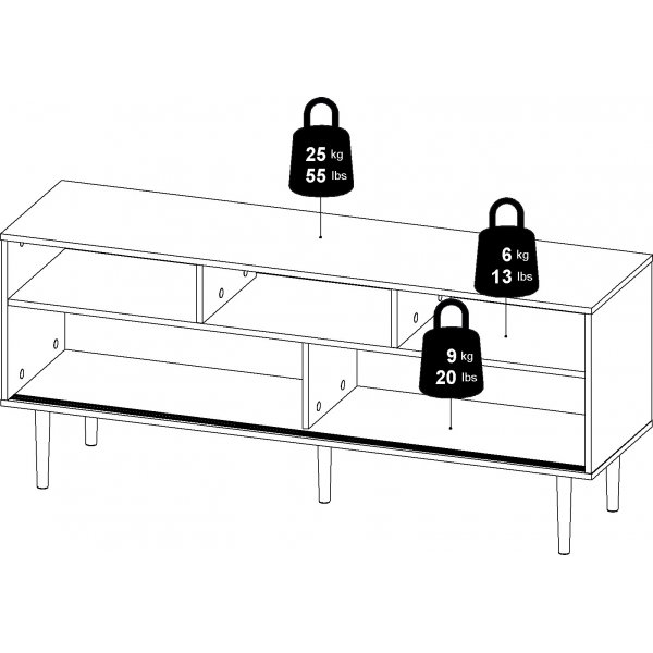 Rome TV-bänk - Hickory/vit Rome TV-bänk - Hickory/vit