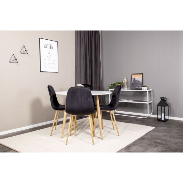 Bridge matstol - Ekimitation/svart sammet