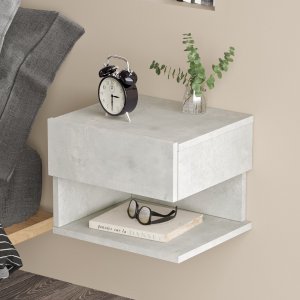 Luvio vägghängt sängbord i cement imitation