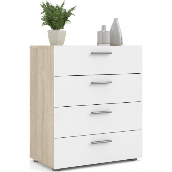 Pepe ladekast met 4 lades - Eiken/wit Pepe ladekast met 4 lades - Eiken/wit