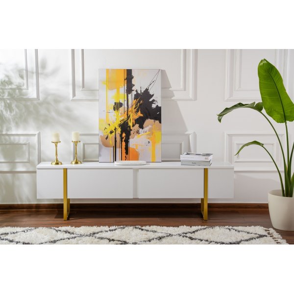 Meuble TV Serenity - Blanc/or