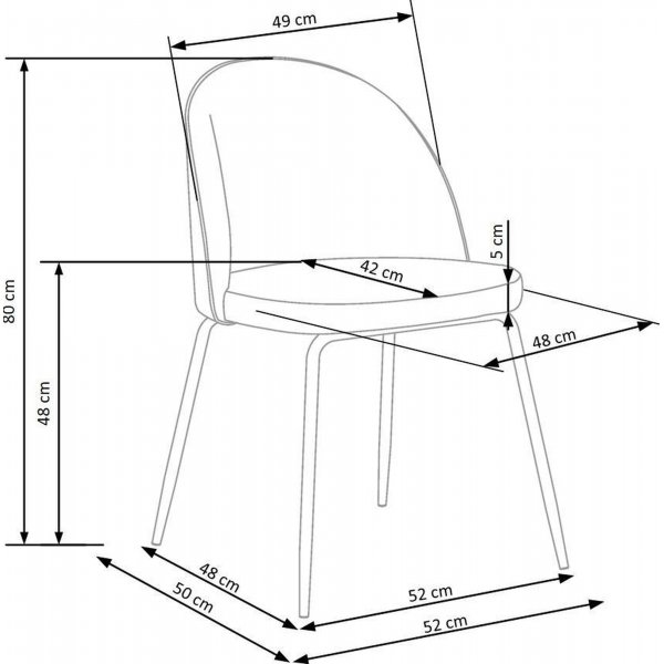 Chaise de salle à manger Noble - Bleu foncé Chaise de salle à manger Noble - Bleu foncé