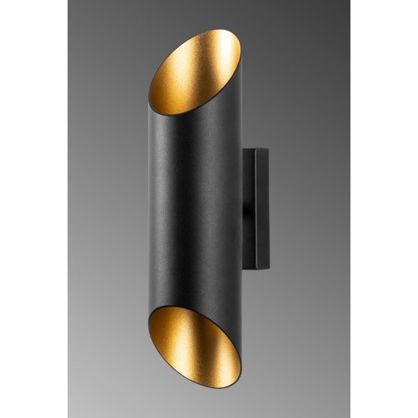 Geslepen wandlamp 11810 - Zwart/goud