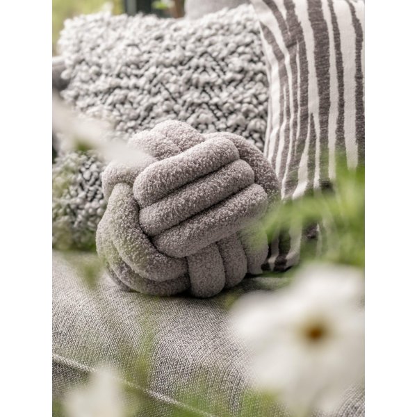 Coussin dcoratif boule D22 cm - Gris