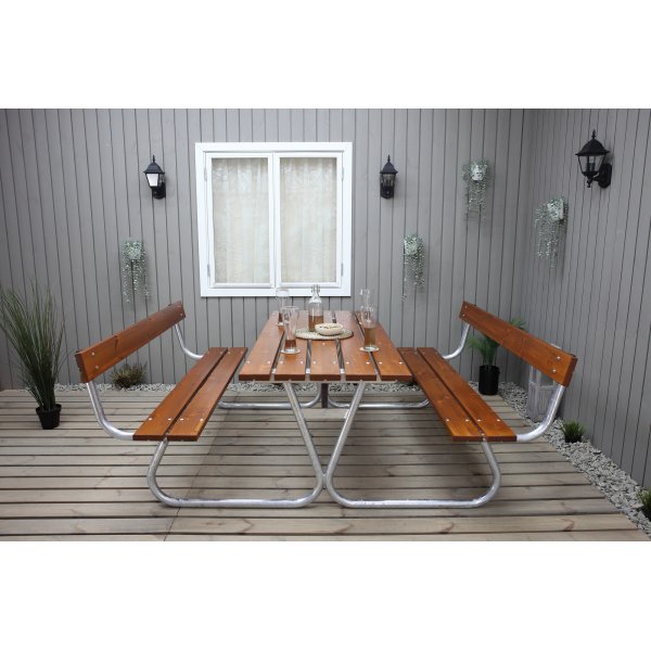 Stabiele bankenset met rugleuning - Cappuccino Stabiele bankenset met rugleuning - Cappuccino