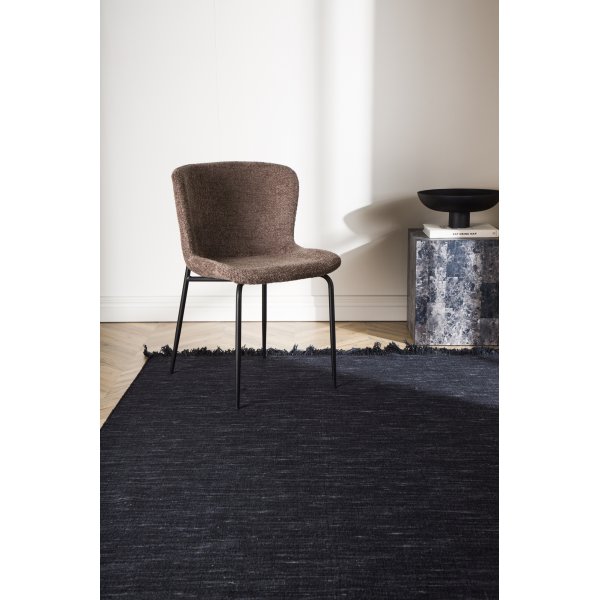 Elton platgeweven wollen vloerkleed - Zwart Elton platgeweven wollen vloerkleed - Zwart