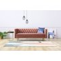 Toto 3-sits rosa soffa med guldiga ben