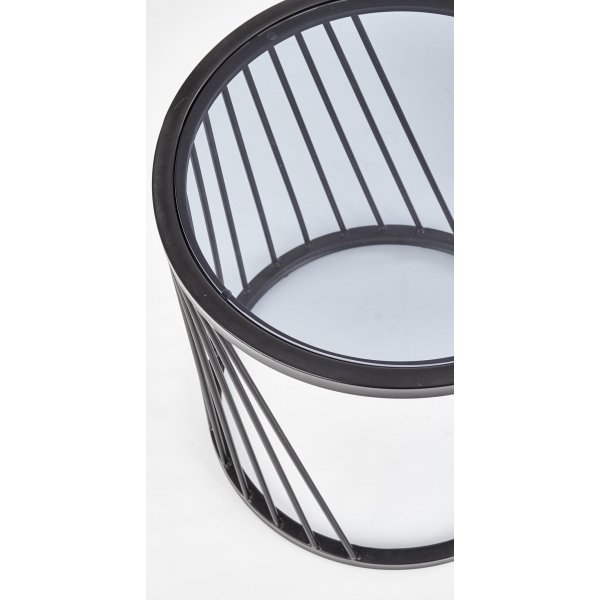 Table basse Ambani Ø42/50 cm - Verre fumé/noir Table basse Ambani Ø42/50 cm - Verre fumé/noir
