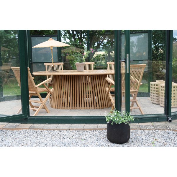 Saltö utematgrupp ovalt matbord 200 cm med 6 st karmstolar - Teak + Textilrengöring för möbler Saltö utematgrupp ovalt matbord 200 cm med 6 st karmstolar - Teak + Textilrengöring för möbler