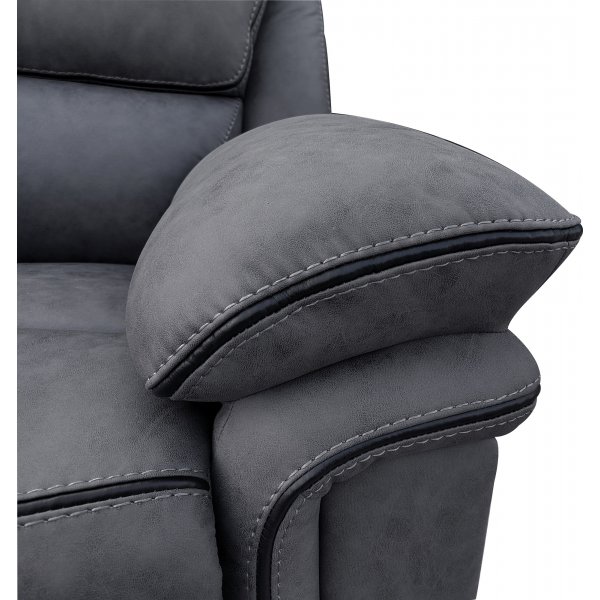 Reclinerfåtölj grå (Mikrofiber) - Riverdale + Textilrengöring för möbler Reclinerfåtölj grå (Mikrofiber) - Riverdale + Textilrengöring för möbler