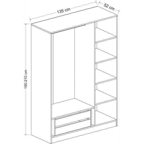 Kapeto garderob 135 cm - Vit Kapeto garderob 135 cm - Vit