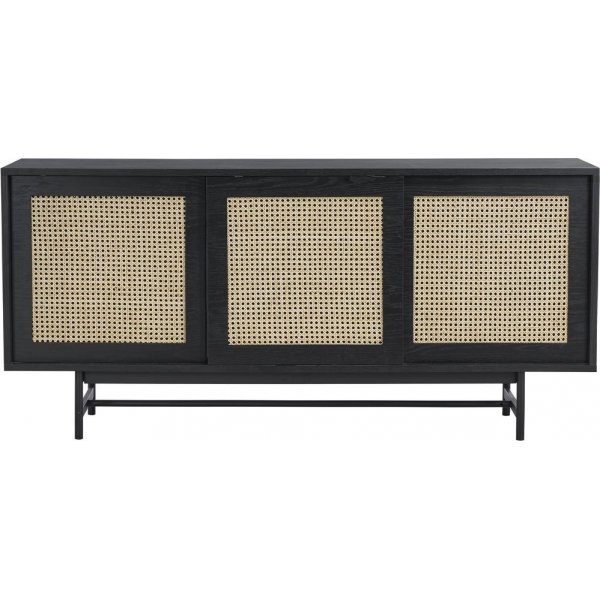 Othello svart sideboard med skjutdrrar i rotting