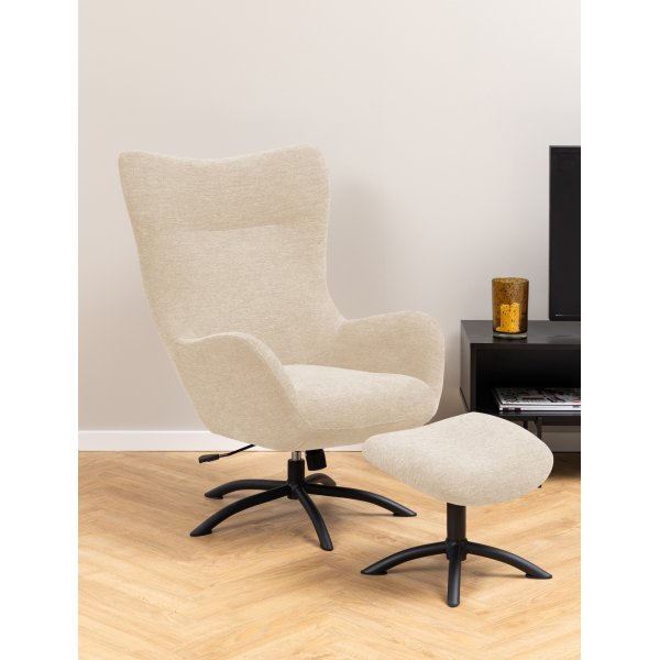 Fauteuil inclinable Talgarth avec repose-pieds - Beige