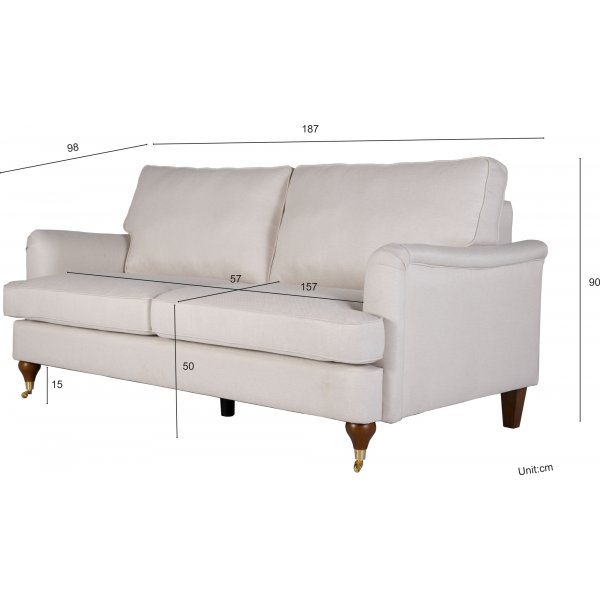 Howard Watford Deluxe soffa 2-sits - Beige tyg Howard Watford Deluxe soffa 2-sits - Beige tyg