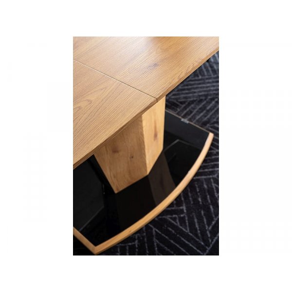 Table  manger Houston 120-160 cm - Chne/noir