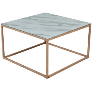 Link soffbord med marmorerat glas - 75x75 cm