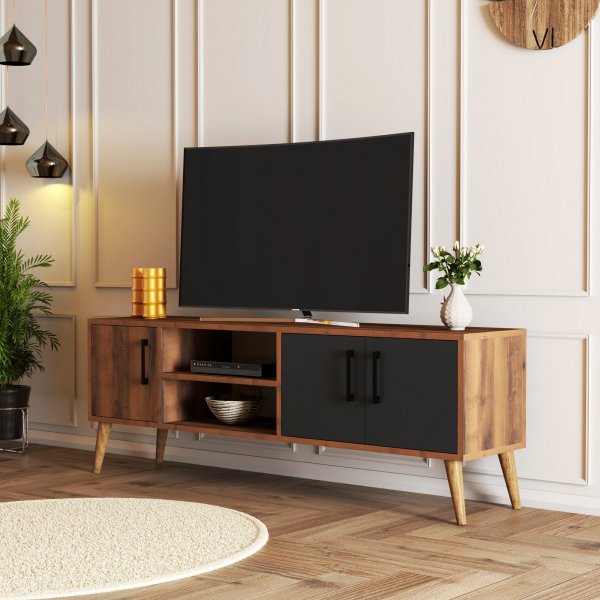 Exxen TV-bnk 150 cm - Valnt/ antracit