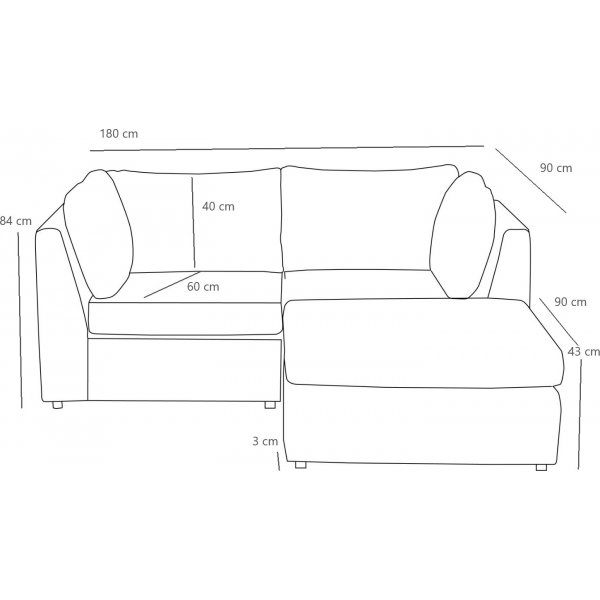 Mottona mini divansoffa - Ljusgrå Mottona mini divansoffa - Ljusgrå