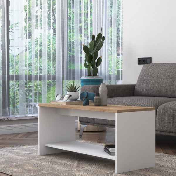 Abby soffbord 80x40 cm - Ek/vit