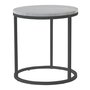 Accent runt lampbord D50 cm - Vit marmor / svart underrede