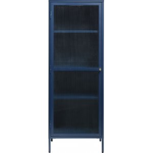 Armoire mtal bleu fonc Dobb avec porte vitre H160 cm