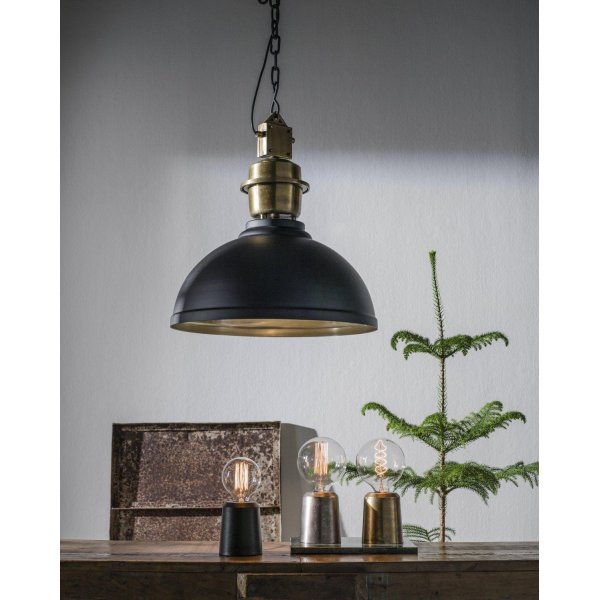 Manchester taklampa - Svart/mssing - 52 cm