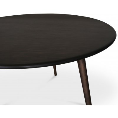 Omni matgrupp, runt matbord 130 cm inkl 4 st Tony svarta bjtr stolar - Rkfrgad ek